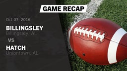 Recap: Billingsley  vs. Hatch  2016