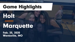 Holt  vs Marquette  Game Highlights - Feb. 25, 2020