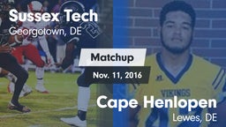 Matchup: Sussex Tech High vs. Cape Henlopen  2016