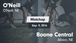 Matchup: ONeill High Sc vs. Boone Central  2016