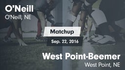 Matchup: ONeill High Sc vs. West Point-Beemer  2016