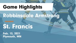 Robbinsdale Armstrong  vs St. Francis  Game Highlights - Feb. 13, 2021