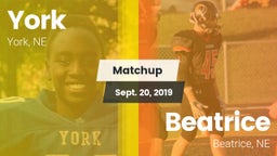 Matchup: York vs. Beatrice  2019