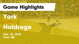 York  vs Holdrege  Game Highlights - Feb. 24, 2018