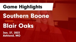 Southern Boone  vs Blair Oaks  Game Highlights - Jan. 27, 2022