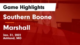Southern Boone  vs Marshall  Game Highlights - Jan. 31, 2022