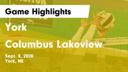 York  vs Columbus Lakeview  Game Highlights - Sept. 8, 2020