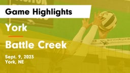 York  vs Battle Creek  Game Highlights - Sept. 9, 2023