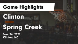 Clinton  vs Spring Creek  Game Highlights - Jan. 26, 2021