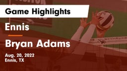 Ennis  vs Bryan Adams Game Highlights - Aug. 20, 2022