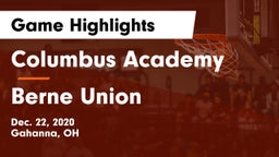 Columbus Academy  vs Berne Union  Game Highlights - Dec. 22, 2020