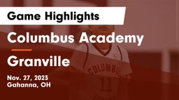 Columbus Academy  vs Granville  Game Highlights - Nov. 27, 2023