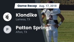 Recap: Klondike  vs. Patton Springs  2018