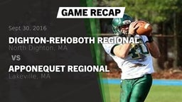 Recap: Dighton-Rehoboth Regional  vs. Apponequet Regional  2016