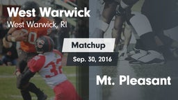 Matchup: West Warwick High vs. Mt. Pleasant  2016