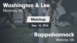 Matchup: Washington & Lee vs. Rappahannock  2016