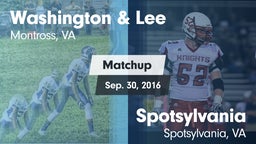 Matchup: Washington & Lee vs. Spotsylvania  2016