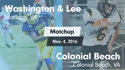 Matchup: Washington & Lee vs. Colonial Beach  2016