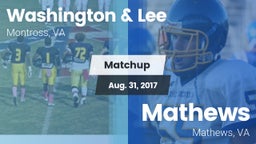 Matchup: Washington & Lee vs. Mathews  2017
