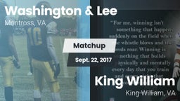 Matchup: Washington & Lee vs. King William  2017