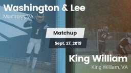 Matchup: Washington & Lee vs. King William  2019