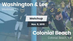 Matchup: Washington & Lee vs. Colonial Beach  2019
