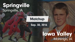 Matchup: Springville High vs. Iowa Valley  2016