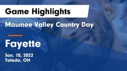 Maumee Valley Country Day  vs Fayette  Game Highlights - Jan. 10, 2022