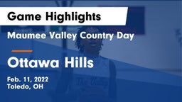 Maumee Valley Country Day  vs Ottawa Hills  Game Highlights - Feb. 11, 2022