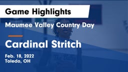 Maumee Valley Country Day  vs Cardinal Stritch  Game Highlights - Feb. 18, 2022