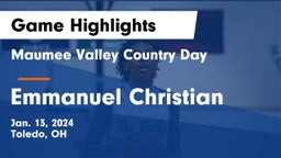Maumee Valley Country Day  vs Emmanuel Christian  Game Highlights - Jan. 13, 2024