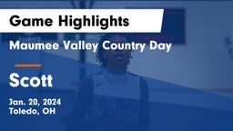 Maumee Valley Country Day  vs Scott  Game Highlights - Jan. 20, 2024