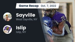 Recap: Sayville  vs. Islip  2022