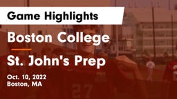 Boston College  vs St. John's Prep Game Highlights - Oct. 10, 2022