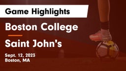 Boston College  vs Saint John's  Game Highlights - Sept. 12, 2023