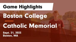 Boston College  vs Catholic Memorial  Game Highlights - Sept. 21, 2023