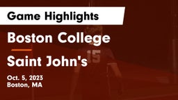 Boston College  vs Saint John's  Game Highlights - Oct. 5, 2023
