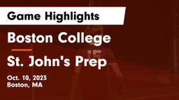 Boston College  vs St. John's Prep Game Highlights - Oct. 10, 2023