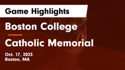 Boston College  vs Catholic Memorial  Game Highlights - Oct. 17, 2023