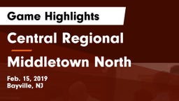 Central Regional  vs Middletown North  Game Highlights - Feb. 15, 2019