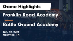 Franklin Road Academy vs Battle Ground Academy  Game Highlights - Jan. 12, 2024