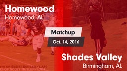 Matchup: Homewood  vs. Shades Valley  2016