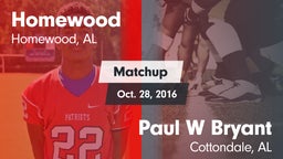 Matchup: Homewood  vs. Paul W Bryant  2016