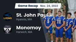 Recap: St. John Paul II  vs. Monomoy  2022