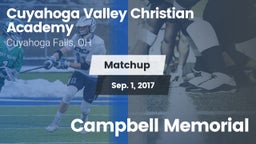 Matchup: Cuyahoga Valley vs. Campbell Memorial  2017