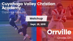 Matchup: Cuyahoga Valley vs. Orrville  2018