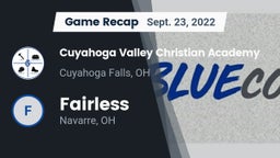 Recap: Cuyahoga Valley Christian Academy  vs. Fairless  2022