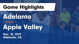 Adelanto  vs Apple Valley  Game Highlights - Dec. 10, 2019