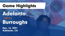 Adelanto  vs Burroughs  Game Highlights - Dec. 16, 2021