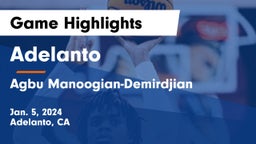 Adelanto  vs Agbu Manoogian-Demirdjian  Game Highlights - Jan. 5, 2024